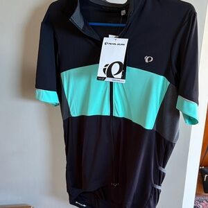 Pearl Izumi Black and Mint Cycling Jersey